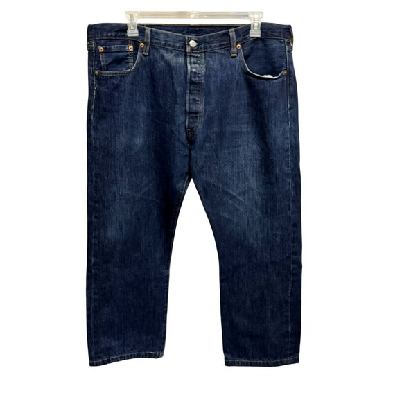 Levis 501 Mens 40x26"  (Tagged 40x30") Button Fly Denim Jeans Dark Wash  Cotton - Picture 1 of 5